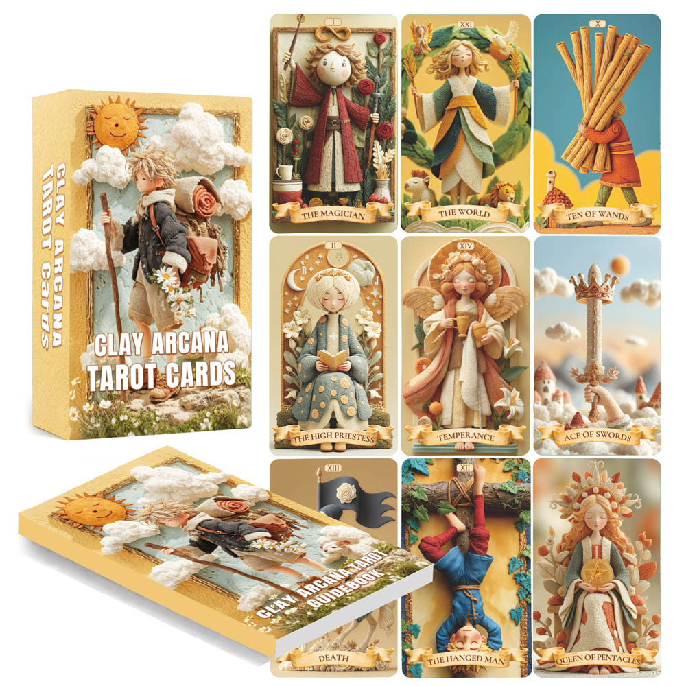 Tarot Cards Deck With Guidebook - 78 Tarot-Karten-Set, 13 x 8 cm,