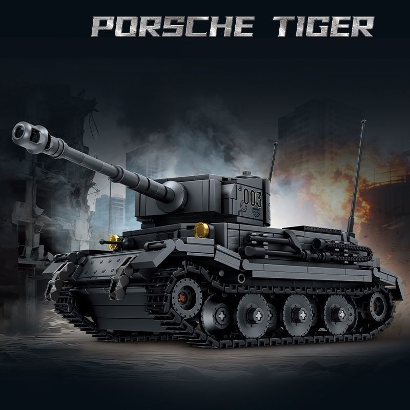 Lego Compatible Military Tank - 712-teiliges Militär-Kriegsspiel-Bauset Sturm Tiger(P) Panzermodell DIY-Spielzeug