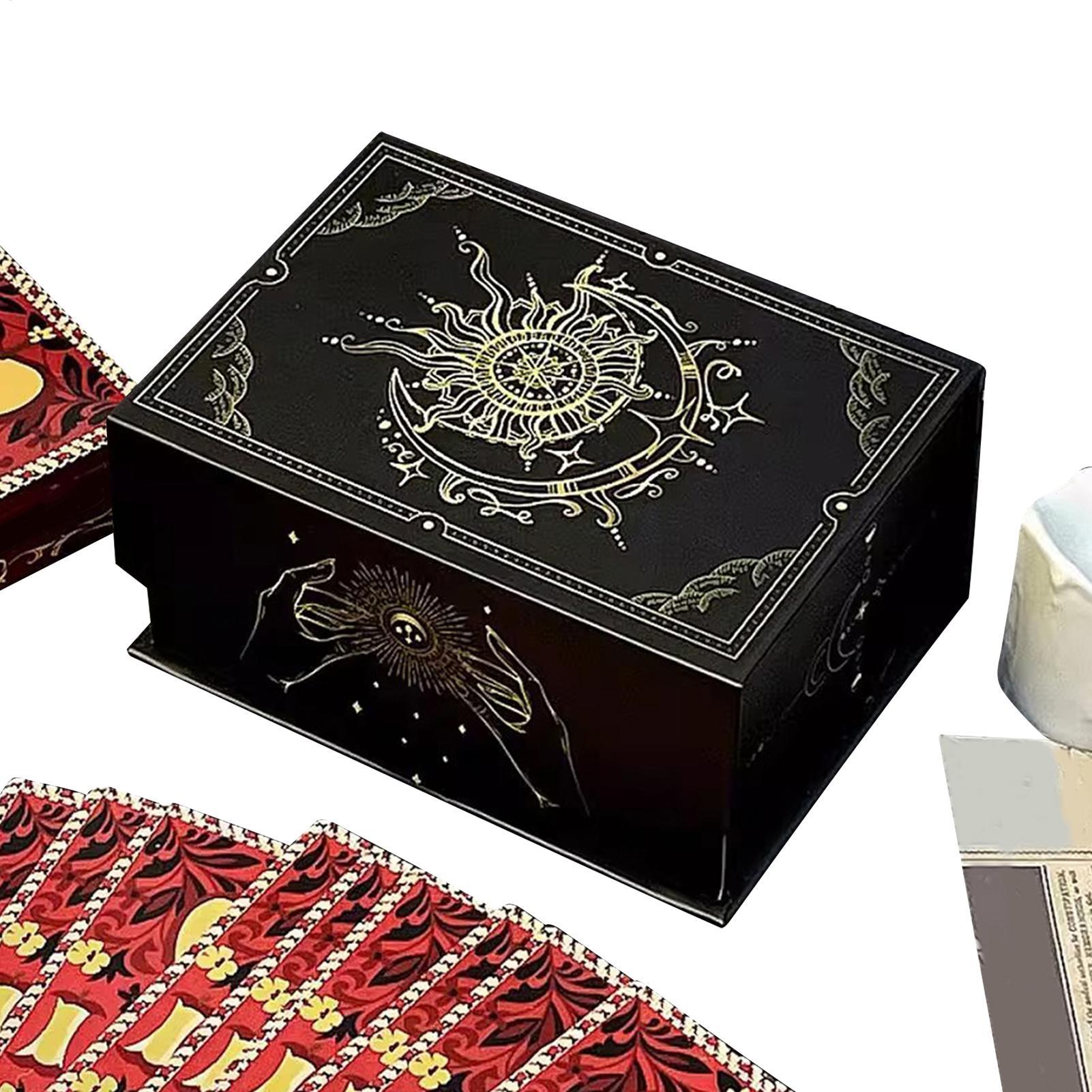 Tarot Cards Deck With Guidebook - Magnetische Tarotkarten-Box mit Deckel, tragbarer, leichter