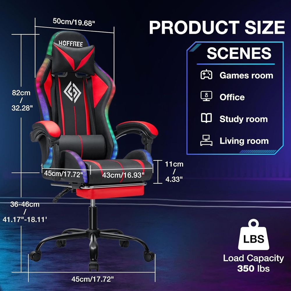 RGB-Gaming-Stuhl mit Bluetooth – Video Games Bewertung und Preis