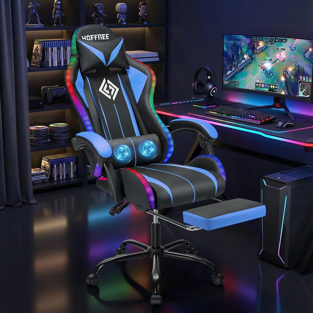 LED-Gaming-Stuhl mit Massage R – Video Games Bewertung und Preis
